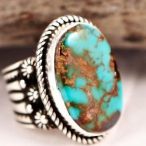Jewelry - Southwestern Turquoise Concho Silver Ring Size 6